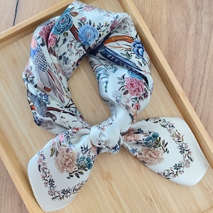 Natural silk square scarf, 100% genuine Mulberry silk 53cm square scarf in natural silk fashion silk scarf trendy luxurious gift