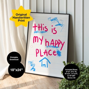 This is my Happy Place Introvert quote print, Funky Wall Art, Printable wall art, Maximalist, Digital print, Home Decor, SOME NOTES Crayon