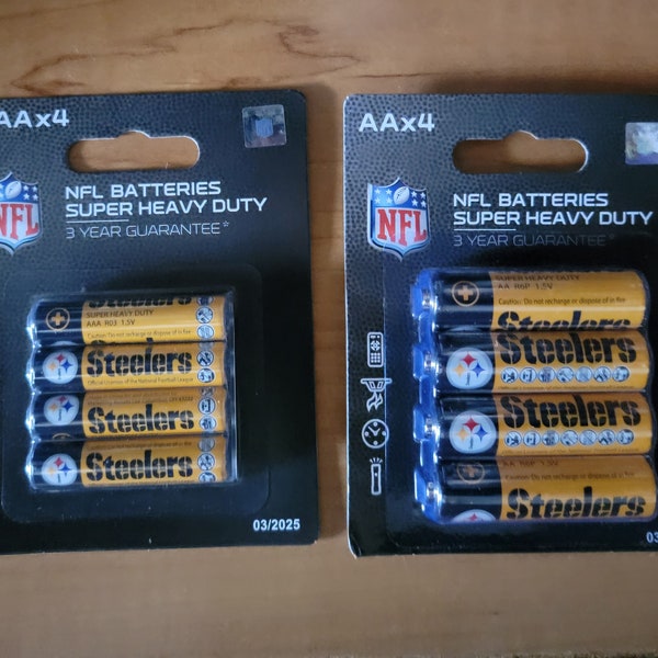 Pittsburgh Steelers New AA or AAA Team Batteries Official NFL