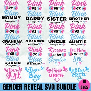 Revelação de Gênero Svg, Rosa ou Azul Nós Te Amamos Svg, Rosa ou Azul Svg Revelação de Gênero, Mamãe e Papai Te Amam Svg, Rosa ou Azul Nós Te Amamos Svg