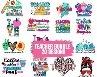 Teacher PNG Bundle, Teacher Shirt Design PNG, Teacher Sublimation Designs Downloads For Shirts, Teacher Designs Bundle, Teacher Design