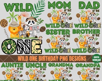 Wild One Png Safari, Sublimation Safari Birthday Bundle, First Birthday Png, 1st Birthday Design, Wild One Sublimation, 1st Birthday Png
