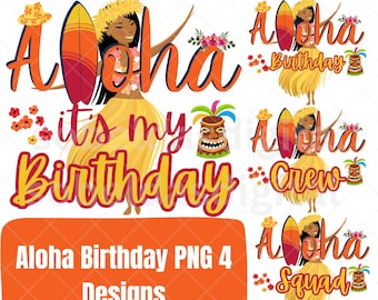 Aloha Birthday Png, Hawaiian Birthday Png, Its My Birthday Png, Happy Birthday Aloha Png, Happy Birthday Aloha Sublimation Hawaiian Birthday
