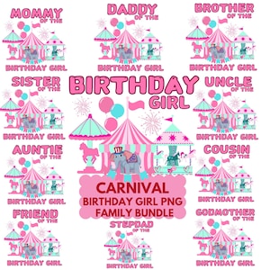 Karneval-Geburtstag-Png, Zirkus-Geburtstag-Mädchen-Png, Sublimation-Zirkus-Geburtstag-Mädchen, Karneval-Familie-Png, Karneval-Geburtstag-Png-Bundle