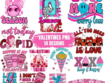 Valentine Png Bundle, Valentines Png Designs, Valentines PNG Downloadable, Valentines Day Png Bundle,  Valentines Day Png Files