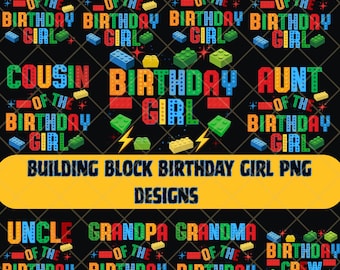 Building Blocks Family Birthday Png, Building Block Birthday Png, Birthday Girl Family Png, Block Birthday Png, Birthday Girl Download