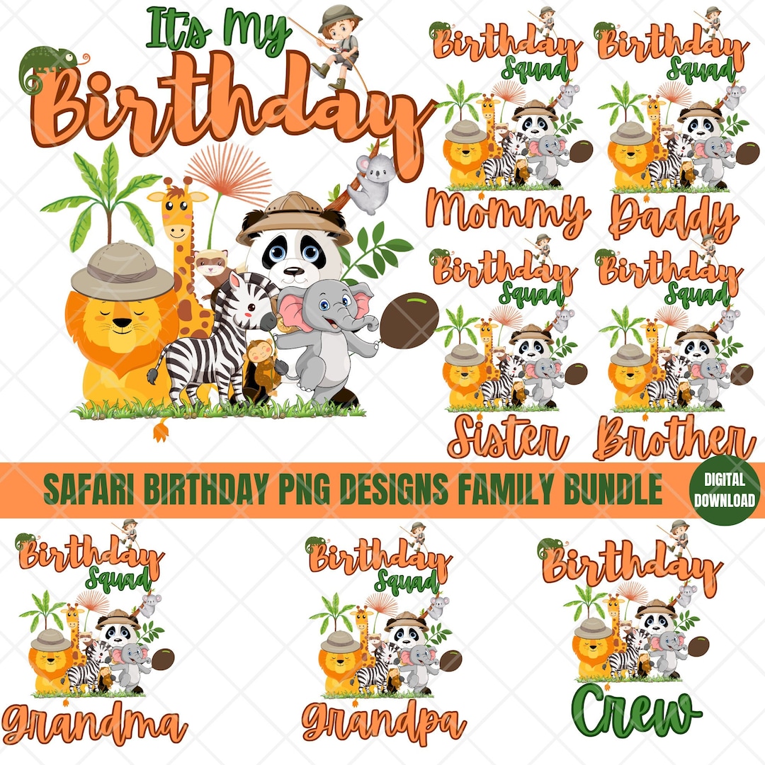 Safari Birthday Png, Jungle Birthday Png, Safari Themed Birthday Png ...