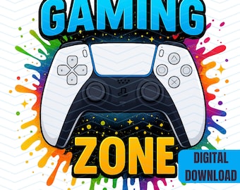 Gaming Zone Png, Design per magliette da giocatore, Download digitali di giochi, Clip art di controller di gioco