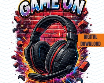 Game On Png, Gamer Shirt Design, Game Controller Digital Downloads