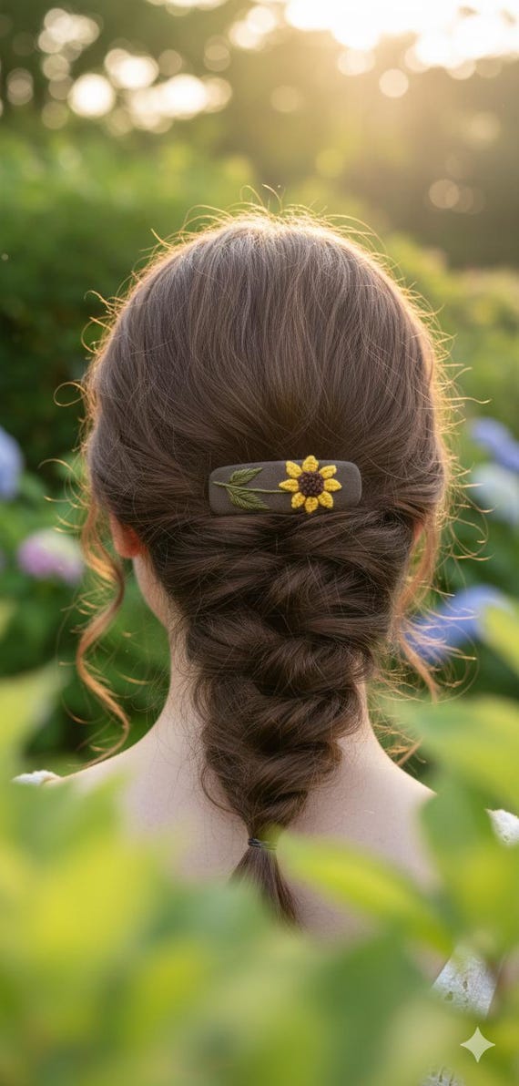 Boho Style Handmade Hair Barette Beaded Hair Barrette With Stick, Native American Style Hair  main image 3