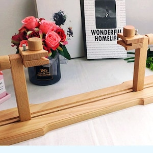 Nurge Wooden Embroidery Hoop Stand, Adjustable Embroidery Table