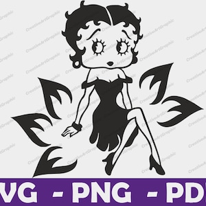 Betty Boop SVG, Betty Boop Vector, Betty Boop Silueta SVG, Betty Boop Silueta Vector, Betty Boop Silueta Clipart, Betty Boop Cricut