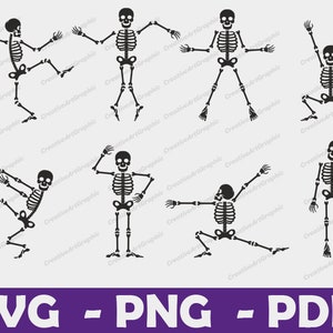 12 Pcs Dancing Skeleton Svg, halloween svg, Skeleton svg, Dancing Skeletons, Skeletons Halloween, Cricut, Clipart, png, pdf
