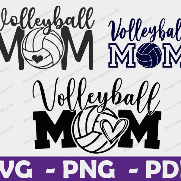 Volleyball Mom SVG, Volleyball Mum Cut Files, Volleyball Mom Vector Files, Volleyball Vector, Volleyball Clip Art, Cricut, Digital