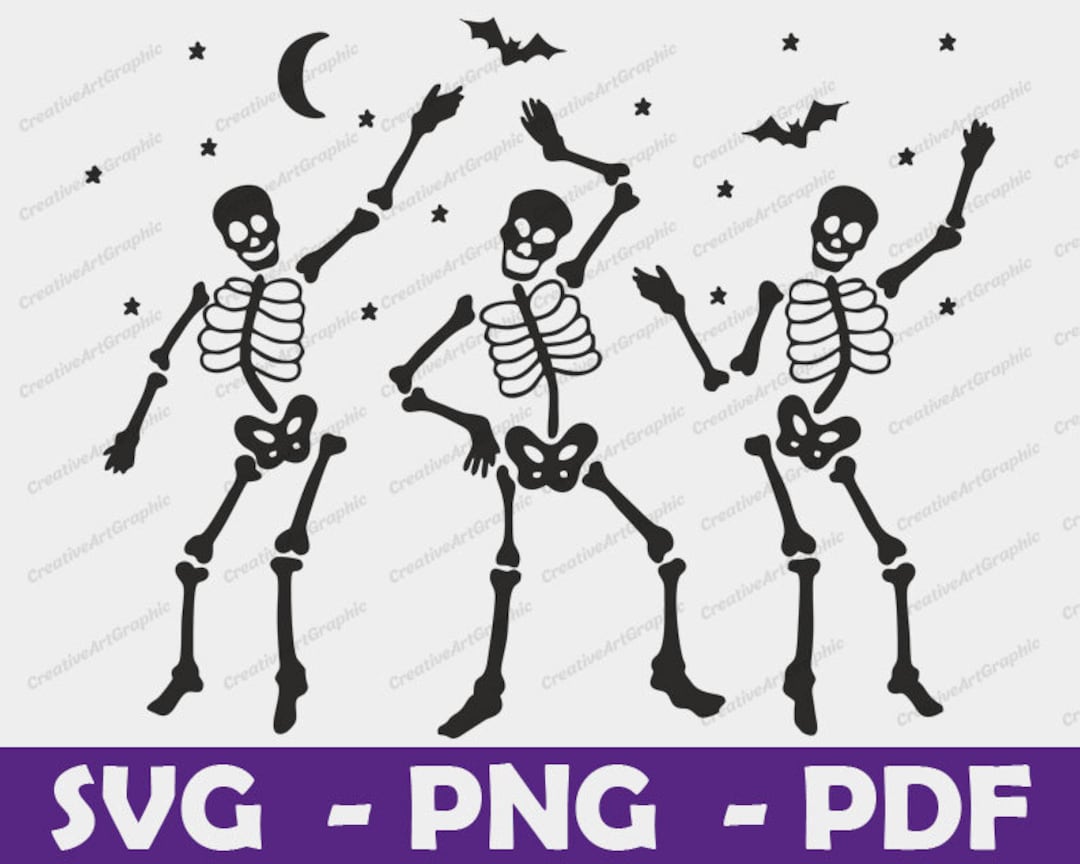 Dancing Skeleton Svg, Halloween Skeleton Svg, Skeleton Dance Svg