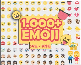 Emoji Svg, Emoji clipart, Emojis Svg, Emoji PNG, Smiley Svg, Emoji silhouette, Emoji Cut File, Vector, Cricut - Clipart - Digital file