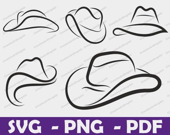 Cowboy Hat Svg, Cowboy Svg, Cowgirl Hat Svg, Western Svg, Cowboy Hat Png, Clipart, Vector, Country Hat Svg, Hat Svg, For Cricut - Silhoutte