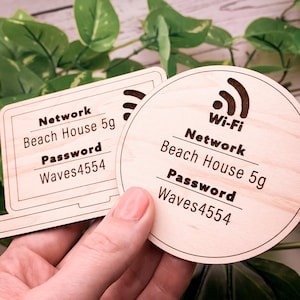 Custom Wifi Magnets, Wifi Password Magnet Fridge Sign, QR Code Gift, Personalized Sign, Airbnb Vrbo Rental Decor, Engraved Network Password