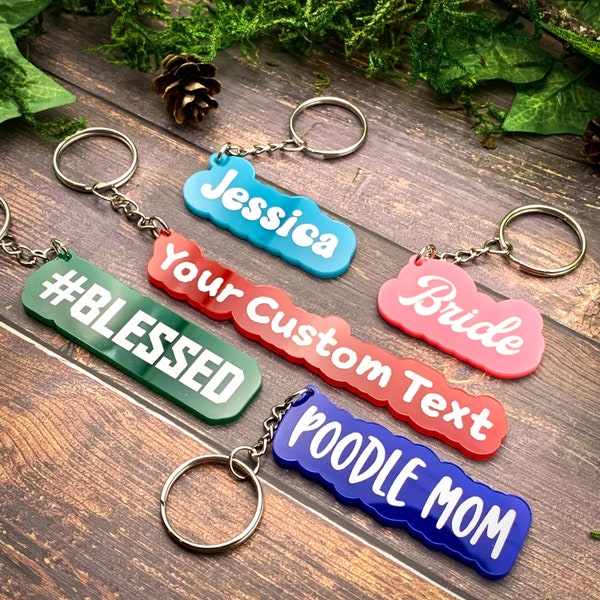 Personalized Keychain, Custom Keychain, Name Keychain, Custom Gift, Key Chain, Custom Text Gift, Engraved Keychain, Custom Name Keyring