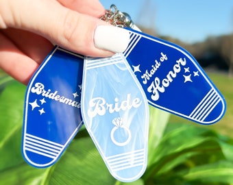 Personalized Wedding Shower Bride Keychain, Bridesmaid Made of Honor Proposal gifts, Bridal Bachelorette Party Gift For Her, Custom Name Mrs