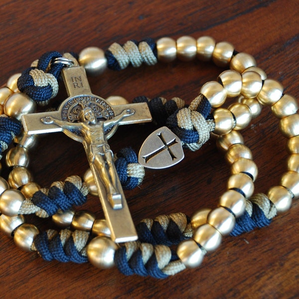 A Weapon for these Times: Large Brass St Benedict Paracord Rosary