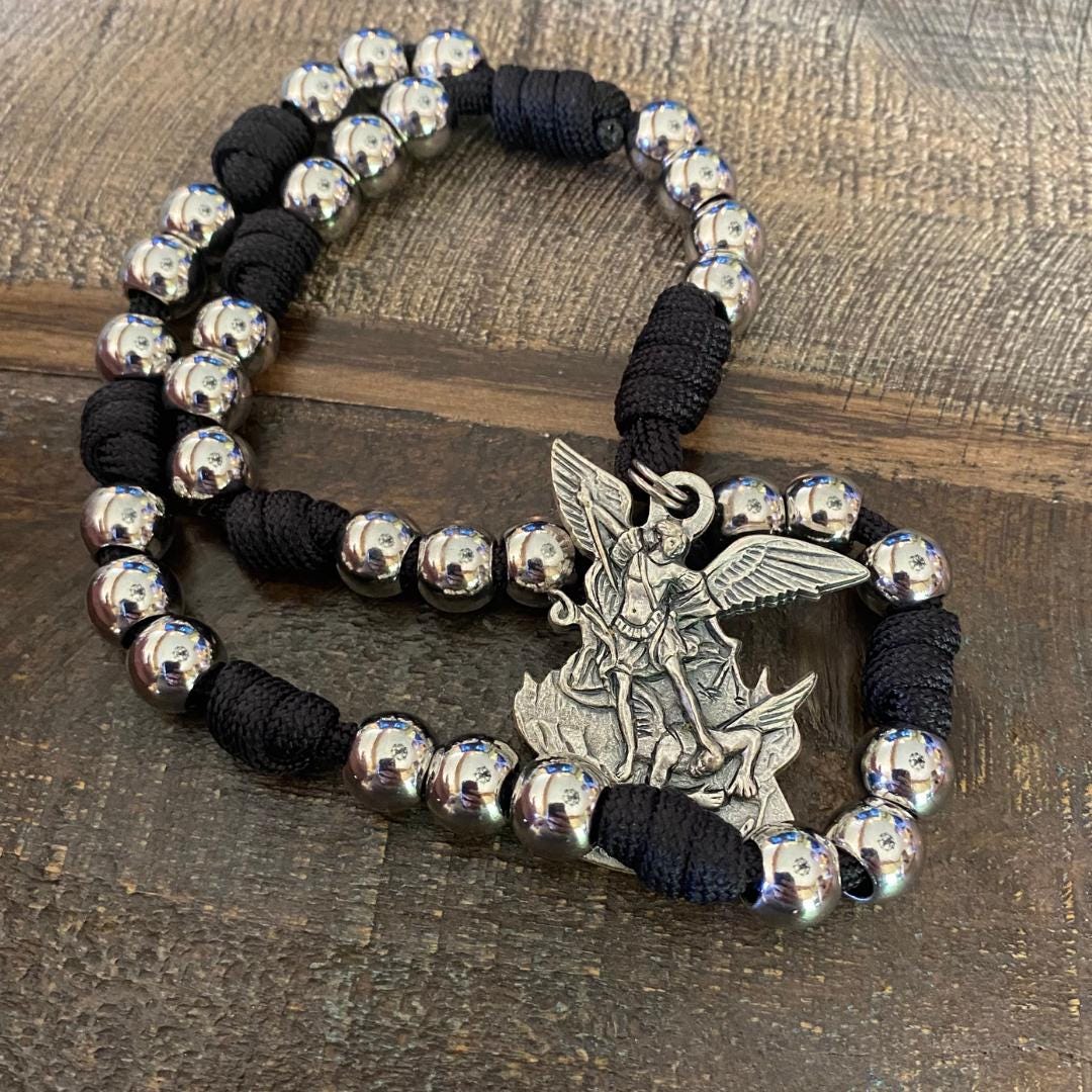 Pocket Rosary St Michael Paracord Bracelet Michael Chaplet