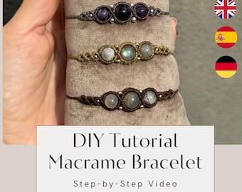 Macrame Bracelet Tutorial, Beginner Friendly, Step-by-Step Video Tutorial, Craft Making, How to Make