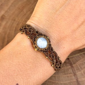 Moonstone Macrame Bracelet, Customized Handmade, Everyday Boho Jewelry, Natural Moonstone Healing, Feminine Energy