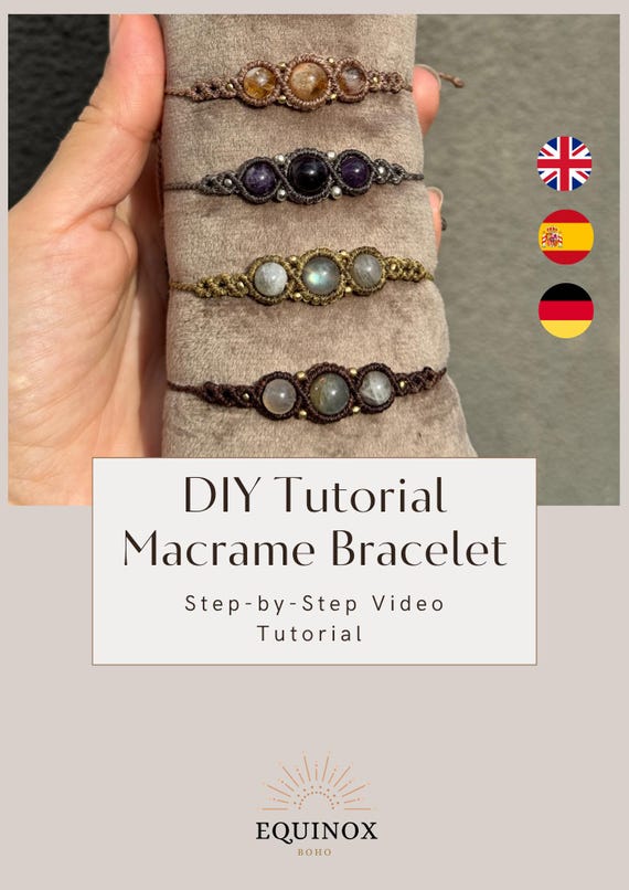 Macrame Bracelet Tutorial, Beginner Friendly, Step-by-Step Video Tutorial, Craft Making, How to Make