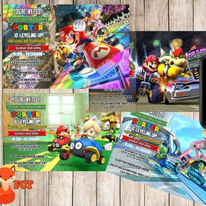 Mario Kart Einladungen, Mario Kart Geburtstag lädt, Mario Kart Party, Mario Kart Geburtstagsevent