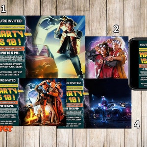 Convites de volta ao futuro, convites de aniversário de volta ao futuro, festa do filme de volta ao futuro, evento de volta ao futuro