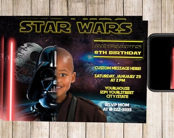 Star Wars Invitations, Star Wars Birthday Invites, Star Wars Movie Party, Darth Vader invite, Star Wars event