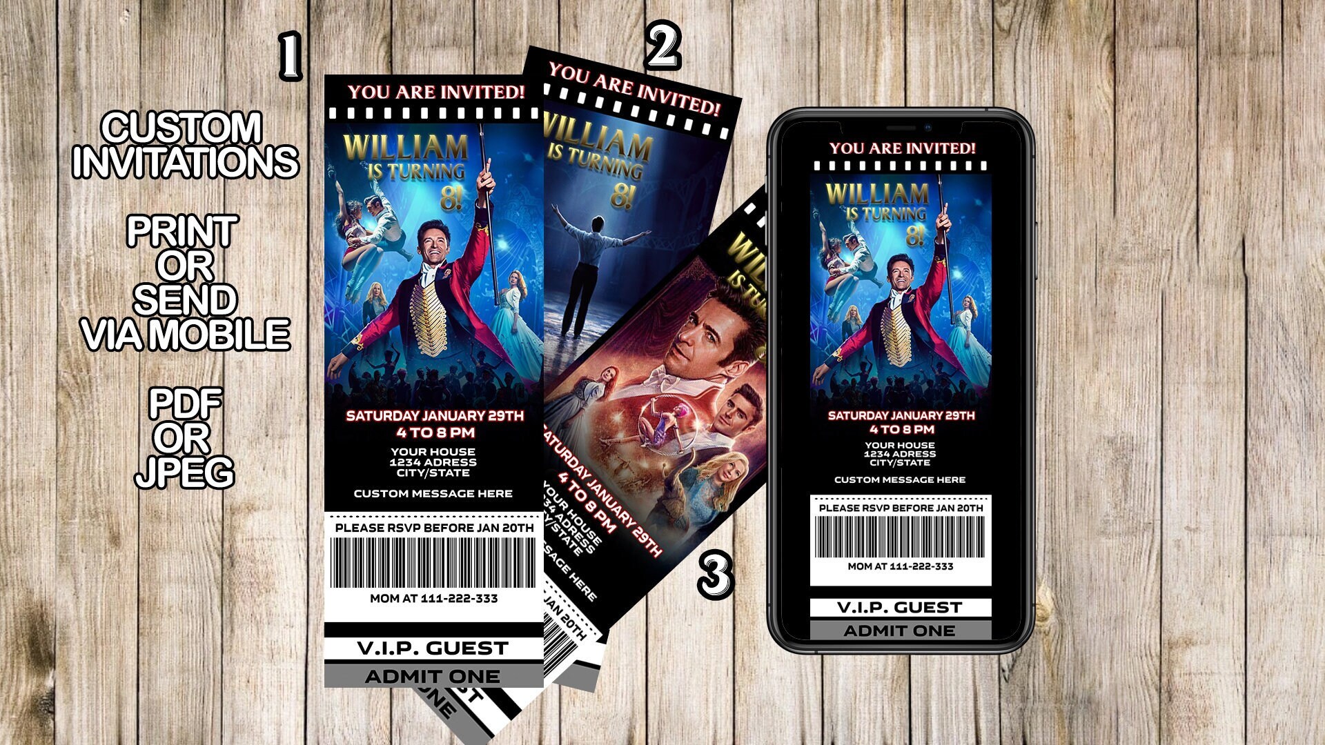 The Greatest Showman Ticket Invitations the Greatest Etsy UK