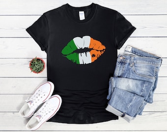 Irish Kiss T-Shirt - Shamrock Shirt for St Patricks Day - Lucky Shirt for Saint Patricks Day - Irish Flag Tee