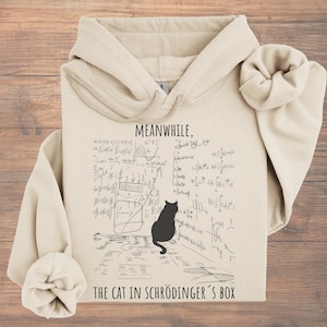 Schrödinger Katze Hoodie | Lustiger Physik Kapuzenpullover | Nerd Humor Sweater | Geschenk für Lehrer, Quantenphysiker & Wissenschaft Fans