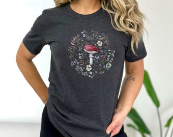 Vintage Fly Agaric Watercolor Shirt | Nature Design Mushroom T-Shirt | Mystical Witchy Cottagecore Gift Idea for Forest Lovers and Witches