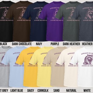 Cute Retro Raccoon T-Shirt | Actually All Of My Systems are Nervous Shirt | Funny Trash Panda Design | Weird Y2K Humor Anxiety Apparel image 2