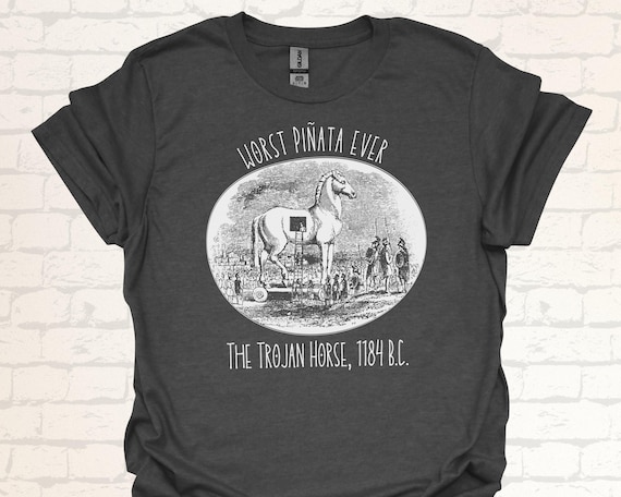 Lustiges Troja T-Shirt | Worst Piñata Ever | Witziges Antike Meme Nerd Shirt für Lehrer | Sarkastisches Geschenk für Freunde und Historiker