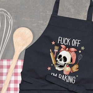 Lustige Backschürze aus Bio-Baumwolle | Fuck Off, I’m Baking Küchen Schürze für Bäcker | Perfekt als Geschenk für Hobbybäcker & Küchenprofis