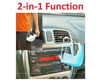 NEW Wearable Button Face Mask Car Vent Holder Hands Free 3D Bracket Frame Not Lanyard Case Saver Storage Clip