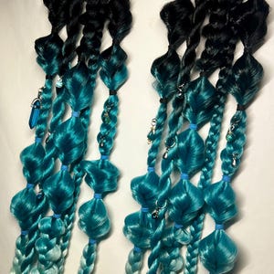 Blue Morning Dew Braid Set, Shades of Blue Festival Braids, Ombre Braids -- MEDIUM WEIGHT