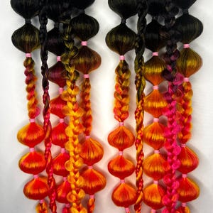 Black to Pink Orange Ombre Braids, Dark Pink Lemonade Festival Braids -- MEDIUM WEIGHT
