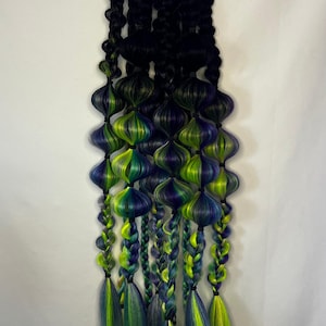 Blue Green Braided Ponytail, Festival Bubble Braids,  Scooby Doo (group) Vibe Braids-- MEDIUM WEIGHT