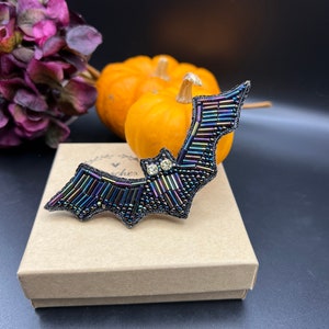 Crystal bat brooch * bat pin * Halloween bat gift