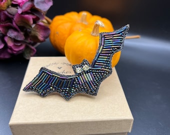 Crystal bat brooch * bat pin * Halloween bat gift