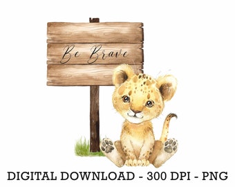 PNG Tropikalna Dżungla Safari Zwierzęta Lew, Dzieci Sublimacja, Zaproszenie Na Baby Shower Clipart, Dekoracja Urodzinowa Dżungli, Topper Na Tort Z Małymi Zwierzętami