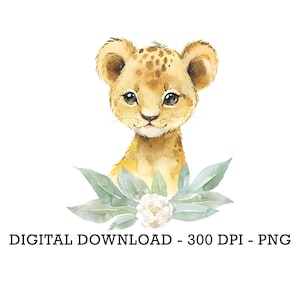 PNG Tropical Jungle Safari Animali, Sublimazione per bambini, Baby Shower Invite Clipart, Jungle Birthday Decor, Baby Animals Cake Topper