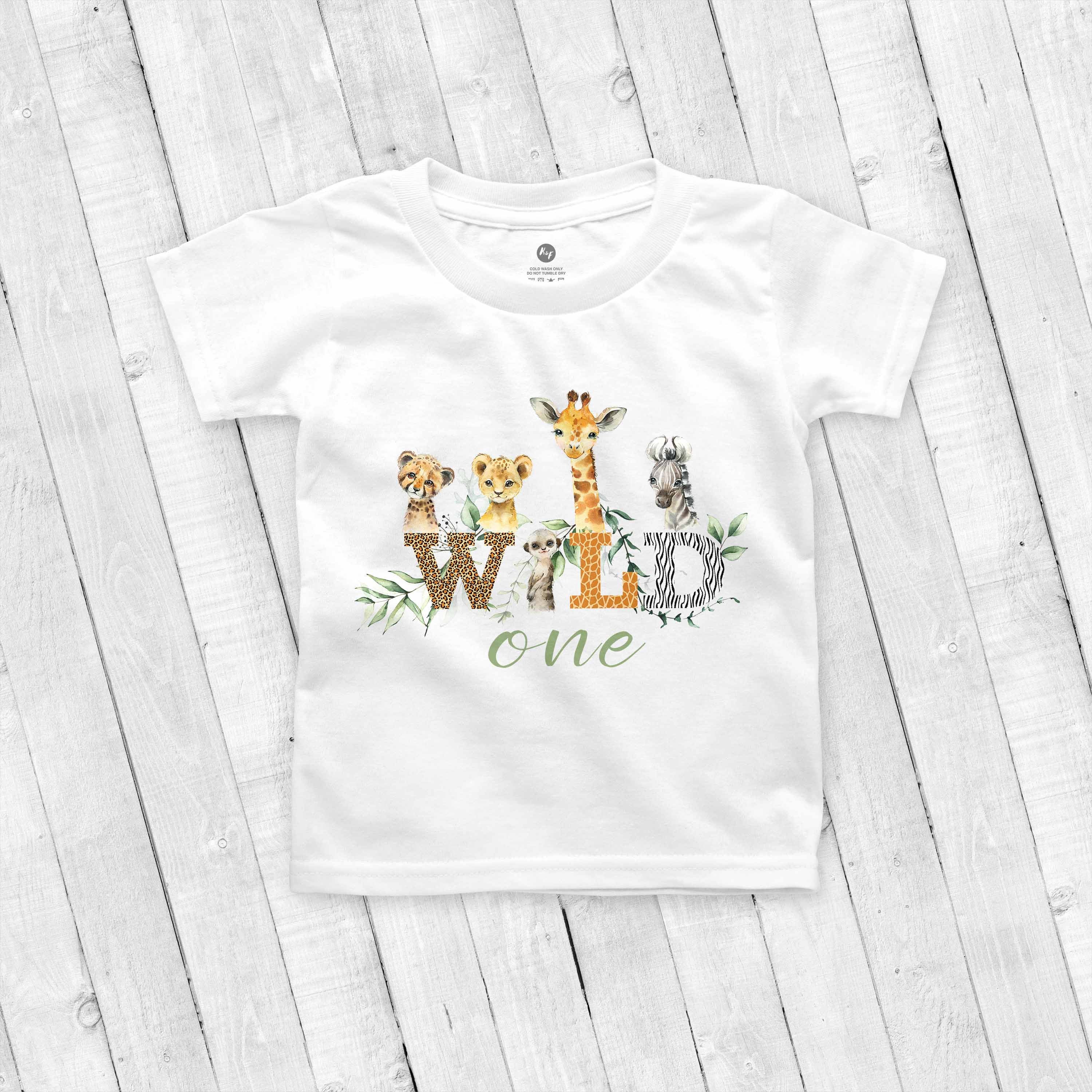 PNG Wild One Baby Safari Animals, Watercolor Baby Animals, 1st Birthday ...