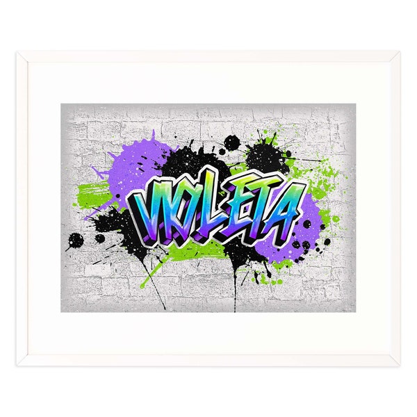 JPG/PNG Custom Graffiti Name Logo Print Art - A3 Digital File, Gift Idea, Birthday Card, Colourful Cool gift idea for boys, girls or teens