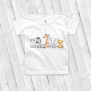 Conjunto PNG de 2 animais de safari na selva tropical, sublimação infantil, clipart de convite para chá de bebê, decoração de aniversário na selva, topo de bolo de animais de bebê imagem 3